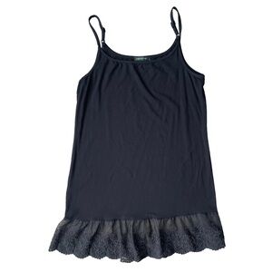 Tricotto Lace Button Slip Top Dress Black Size S Adjustable